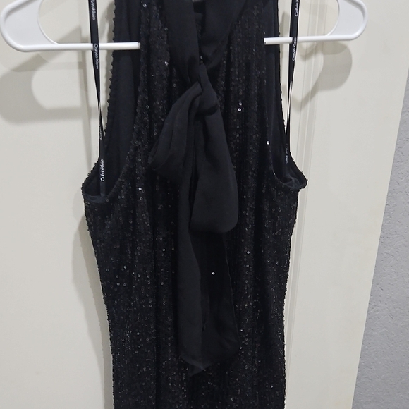 Calvin Klein Black Sequin Halter Top - Picture 2 of 6